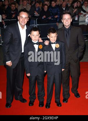 Ant McPartlin and Declan Donnelly with little Ant And Dec at the National TV Awards held at London's Royal Albert Hall. Stock Photo