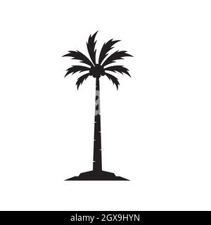 Palm tree summer logo template Stock Vector