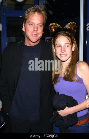 Kiefer Sutherland and daughter Sarah at the premiere of Josie And The Pussycats in Hollywood, Los Angeles. Stock Photo