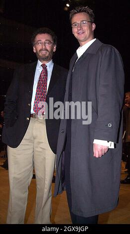 Robert Powell and Russell Watson the preview of Theatre of Dreams at the Bridwater Hotel in Manchester.  Stock Photo