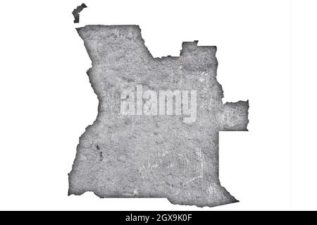 Map of Angola on weathered concrete Stock Photo - Alamy