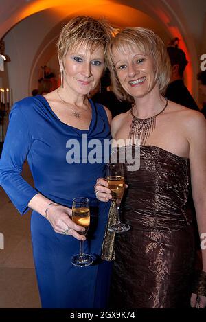Bad Girls' Linda Henry and Vicky Alcock at Crime Stoppers Ball, Banquetting House, Whitehall Palace. Stock Photo