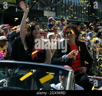 Orlando Bloom and Liv Tyler at the Lord of the Rings 3 Premiere Day in New Zealand. Stock Photo