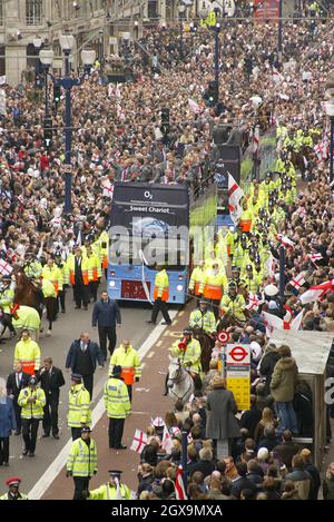 Origin Rugby Bus The England rugby team bus makes its way through the thousands of ...