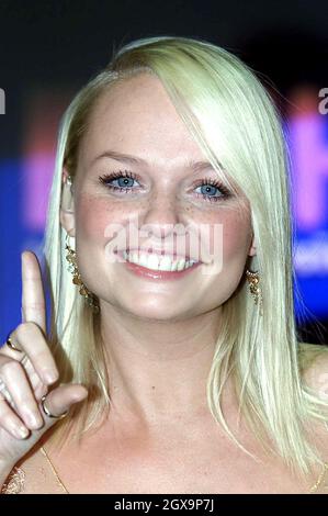 Emma Bunton launches new album at HMV Oxford Circus with a live performance and signing session, London. Stock Photo