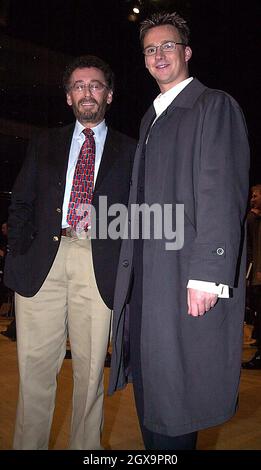 Robert Powell and Russell Watson the preview of Theatre of Dreams at the Bridwater Hotel in Manchester.  Stock Photo