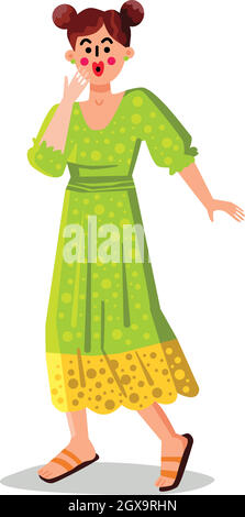 Woman Say Oops And Feel Worried And Ashamed Vector Stock Vector