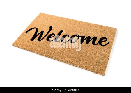 Welcome Mat Isolated on White Background. Stock Photo