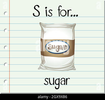 Flashcard letter S is for sugar Stock Vector