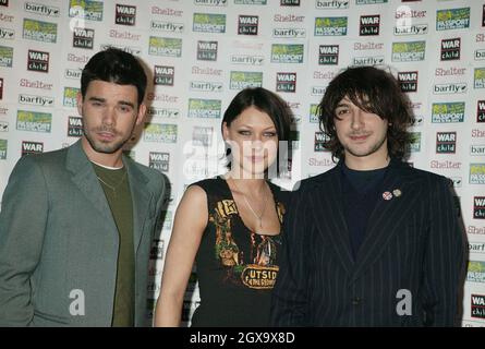 Dave Berry, Emma and Alex Zane Mtv Presenters attends the launch of major music and charity initiative 'Passport Back To The Bars' at the London Bar Fly Stock Photo