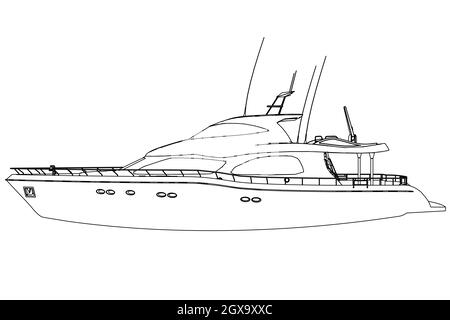 yacht clipart outline