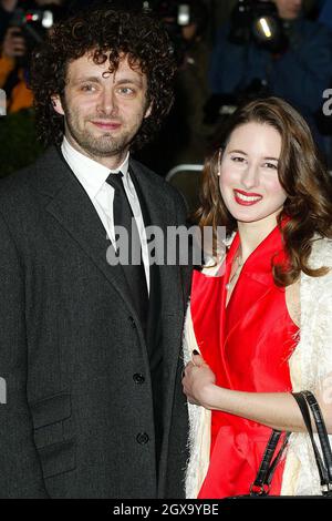 Michael Sheen and his wife at the Evening Standard Film Awards at the Savoy Hotel in London Stock Photo