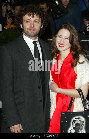 Michael Sheen and his wife at the Evening Standard Film Awards at the Savoy Hotel in London    Stock Photo