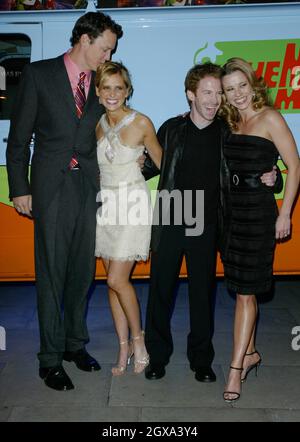 Matthew Lillard, Sarah Michelle Gellar, Seth Green and Linda Cardellini at the UK premiere of the movie Scooby Doo 2 - Monsters Unleashed. The film was screened in Islington, North London. Stock Photo