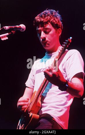 Graham Coxon of Blur performing at Birmingham NEC.  Stock Photo
