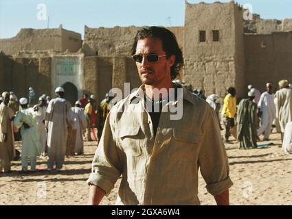 Penelope Cruz as Eva Rojas, Steve Zahn as Al Giordino and Matthew McConaughey as Dirk Pitt in Sahara.  Stock Photo