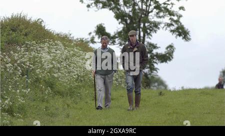 DUCHY HOME FARM, GLOUCESTERSHIRE, ENGLAND - MAY 29: HRH Prince William  visits Duchy Home Farm as part of his ongoing interest in farming and his father's estate, May 29, 2004 in Tetbury, England. (Photo by Anwar Hussein)  Stock Photo