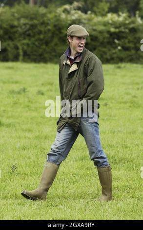 DUCHY HOME FARM, GLOUCESTERSHIRE, ENGLAND - MAY 29: HRH Prince William  visits Duchy Home Farm as part of his ongoing interest in farming and his father's estate, May 29, 2004 in Tetbury, England. (Photo by Anwar Hussein)  Stock Photo