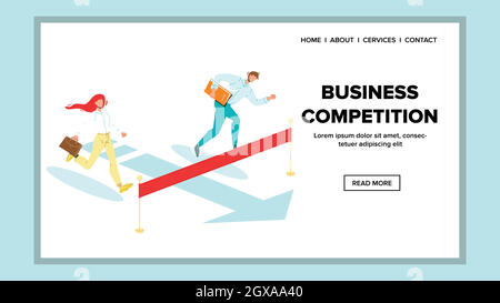 Business Competition Running Colleagues Vector Illustration Illustration Stock Vector