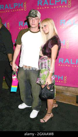 Paris Hilton and Nick Carter at the Rock the Vote Party, Hollywood Stock Photo