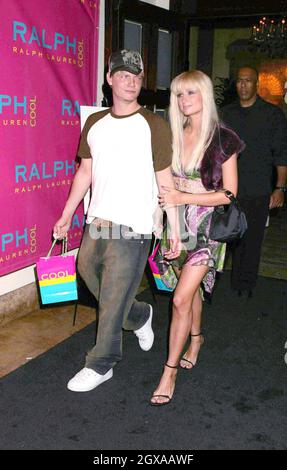 Paris Hilton and Nick Carter at the Rock the Vote Party, Hollywood Stock Photo