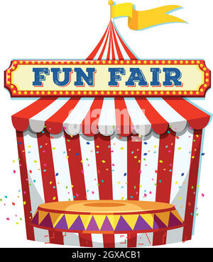 A Fun Fair Tent on White Background Stock Vector