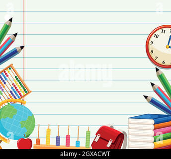 School themed background template Stock Vector