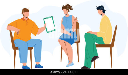 Team Group Discuss And Communicate Together Vector Stock Vector