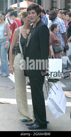 Mischa Barton and boyfriend shopping in SoHo, NYC. Stock Photo