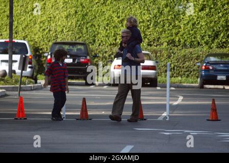 Boris Becker takes his children on a day out in Miami.    Stock Photo