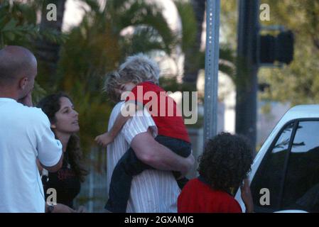 Boris Becker takes his children on a day out in Miami.    Stock Photo