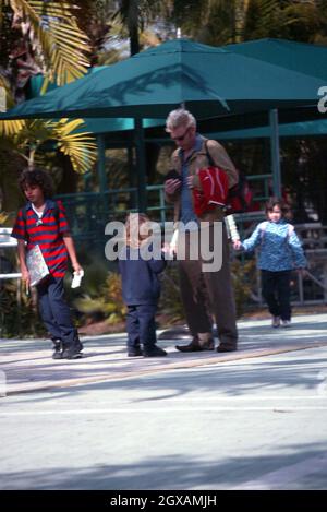 Boris Becker takes his children on a day out in Miami.    Stock Photo