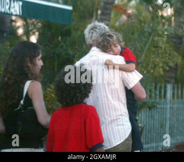 Boris Becker takes his children on a day out in Miami.    Stock Photo