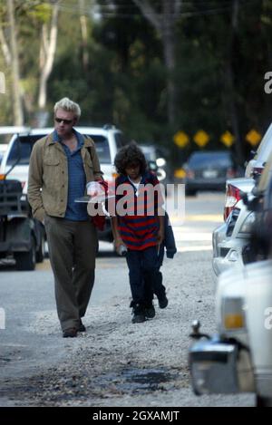 Boris Becker takes his children on a day out in Miami.    Stock Photo