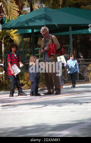 Boris Becker takes his children on a day out in Miami.    Stock Photo