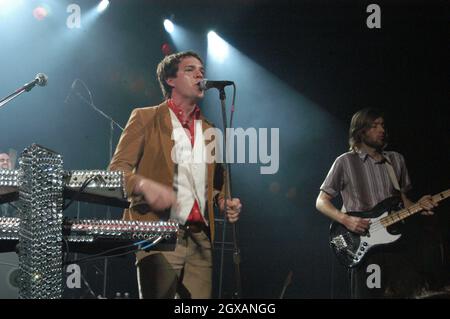 The Killers performing live in concert in New York. Stock Photo