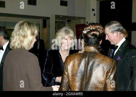 Prince of Wales and Camilla Parker Bowles at the Royal European Charity Premiere of Shakespeare's The Merchant of Venice at the Odeon, Leicester Square, London. Prince Charles with director Michael Radford and Lynn Collins. Anwar Hussein/allactiondigital.com  Stock Photo
