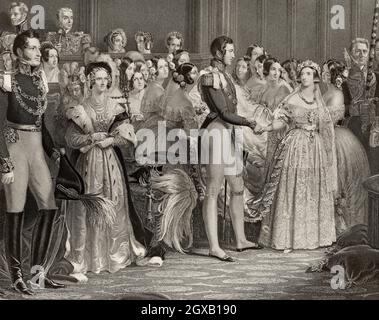 The Marriage of Queen Victoria, Chapel Royal, St James’s Palace, 1840 Stock Photo