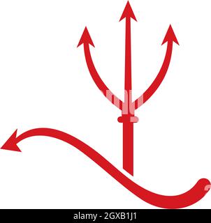 Trident Devil logo vector template Stock Vector