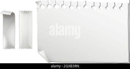 Piece of white paper and tapes Stock Vector