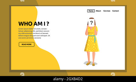 Who Am I Woman Self-knowledge Understanding Vector Stock Vector