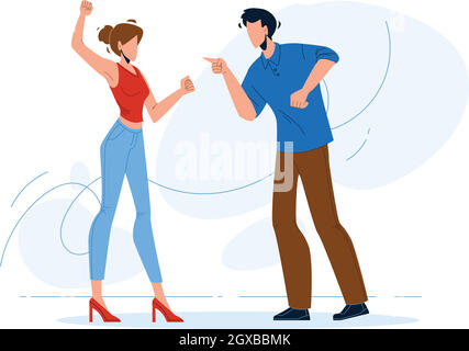 Man And Girl Couple Yelling At Each Other Vector Stock Vector