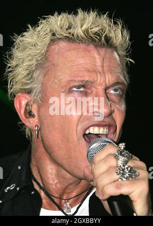 Billy Idol performs on stage on stage at day one of this year's Download Festival at Donington Park, Castle Donington. Stock Photo