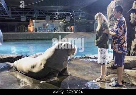 Drew Barrymoore and Adam Sandler in film still from 50 First Dates.  Stock Photo