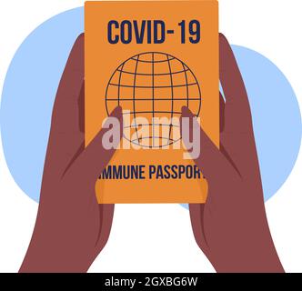 Vaccination passport 2D vector isolated illustration Stock Vector