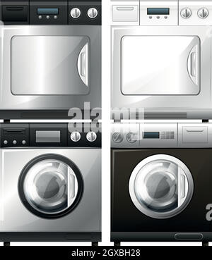 Washing and drying machines Stock Vector