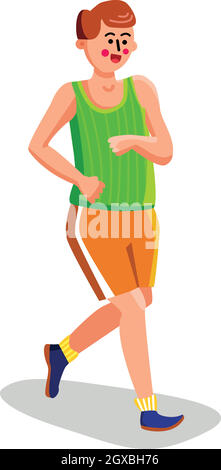 Man Jogging Or Running Sport Exercising Vector Stock Vector