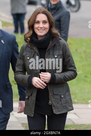 Catherine, Duchess of Cambridge visits Robin Hood Primary School in London Stock Photo