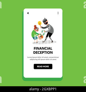 Financial Deception Cajolery Money People Vector Illustration Stock Vector