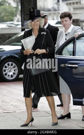 Camilla, Duchess of Cornwall, arrives at St Paul's Church in Knightsbridge for a memorial service for her father, Major Bruce Shand in London on September 11, 2006. Anwar Hussein/EMPICS Entertainment Stock Photo
